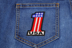 1 USA Patriotic Iron on Patch - 2x3 inch