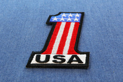 1 USA Patriotic Iron on Patch - 2x3 inch