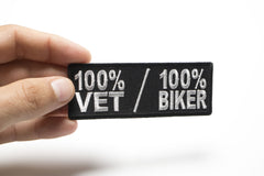 100 Percent Vet 100 Percent Biker Patch - 4x1.5 inch