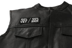 100 Percent Vet 100 Percent Biker Patch - 4x1.5 inch