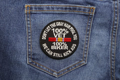 100 Percent Vet 100 Percent Biker We Can Still Kick Ass Patch - 3x3 inch