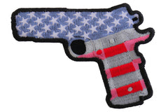 9 Mm Gun With US Flag Patch - 4x3 inch