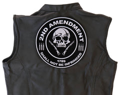 2nd Amendment Shall Not Be Infringed 1789 Skull Patch - 10x10 inch