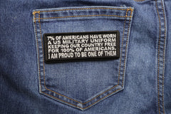 7 Percent of Americans Have Worn a US Military Uniform Keeping our Country Free for 100% of Americans. I am Proud to me One of Them Patch - 4x1.5 inch