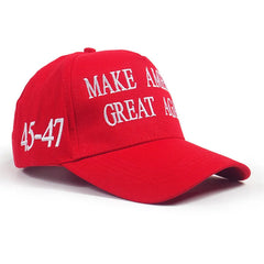 45 47 MAGA Make America Great Again Red Flag Caps Trump 2024