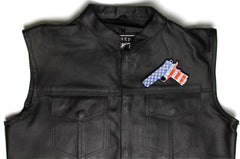 9 Mm Gun With US Flag Patch - 4x3 inch