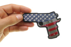 9 Mm Gun With US Flag Patch - 4x3 inch