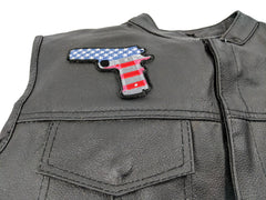 9 Mm Gun With US Flag Patch - 4x3 inch