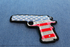 9 Mm Gun With US Flag Patch - 4x3 inch