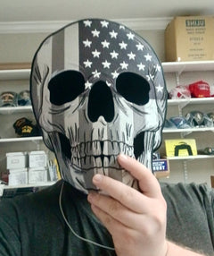 American Flag Skull Patch - 9.25x12 inch