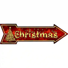 Christmas Novelty Metal Arrow Sign 17" x 5" (A)