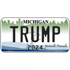 Trump 2024 Michigan Novelty License Plate 6" x 3" (BP)