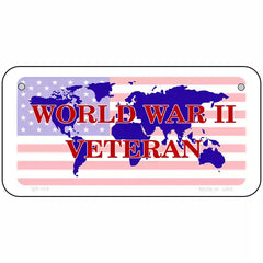 WW II Veteran Novelty Metal License Plate 6" x 3" (BP)