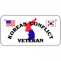 Korean Conflict Veteran Metal Novelty License Plate 6" x 3" (BP)