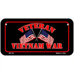 Vietnam War Veteran Novelty Metal License Plate 6" x 3" (BP)