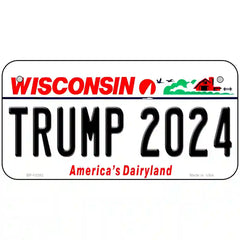 Trump 2024 Wisconsin Metal License Plate