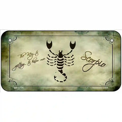 Scorpio Zodiac Novelty Metal License Plate 6" x 3" (BP)