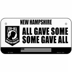 New Hampshire POW MIA Some Gave All Novelty Metal License Plate 6" x 3" (BP)