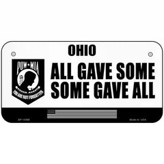 Ohio POW MIA Some Gave All Novelty Metal License Plate 6" x 3" (BP)