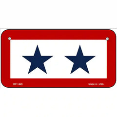 Blue Star Two Metal Novelty License Plate 6" x 3" (BP)