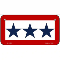 Blue Star Three Metal Novelty License Plate 6" x 3" (BP)