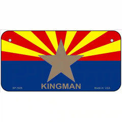 Kingman Arizona State Flag Metal License Plate 6" x 3" (BP)