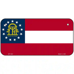 Georgia State Flag Metal License Plate 6" x 3" (BP)