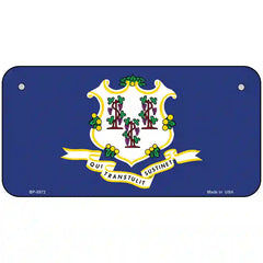 Connecticut State Flag Metal License Plate 6" x 3" (BP)