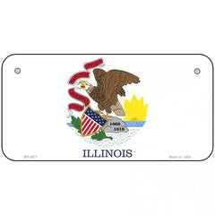 Illinois State Flag Metal License Plate 6" x 3" (BP)