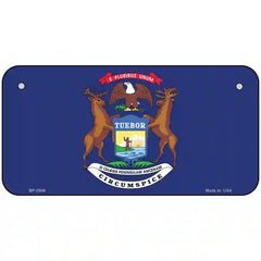 Michigan State Flag Metal License Plate 6" x 3" (BP)