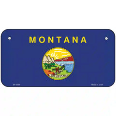 Montana State Flag Metal License Plate 6" x 3" (BP)