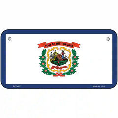 West Virginia State Flag Metal License Plate 6" x 3" (BP)