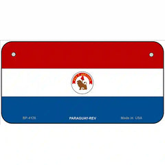 Paraguay-REV Flag Metal License Plate 6" x 3" (BP)