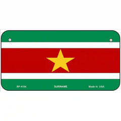 Suriname Flag Metal License Plate 6" x 3" (BP)