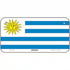 Uruguay Flag Metal License Plate 6" x 3" (BP)