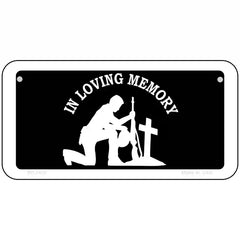 In Loving Memory Cross Novelty Metal License Plate 6" x 3" (BP)