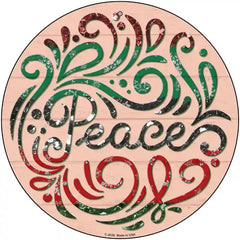 Peace Christmas Novelty Metal Circle Sign 12" (C)