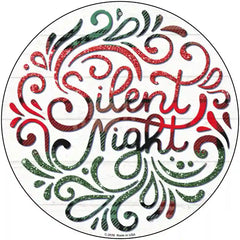 Silent Night Christmas Novelty Metal Circle Sign 12" (C)