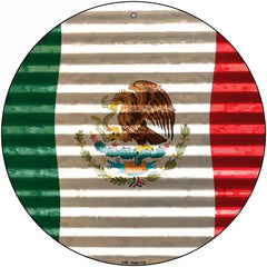 Mexico Flag Novelty Metal Circle Sign 12" (C)