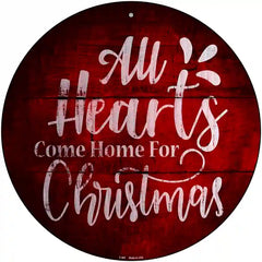 Come Home For Christmas Novelty Metal Circular Sign 12" (C)