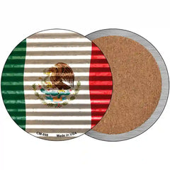 Mexico Flag Novelty Metal Circle Sign 3.5" (CC)