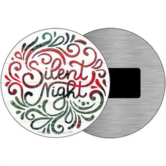 Silent Night Christmas Novelty Metal Circle Sign 3.5" (CM)