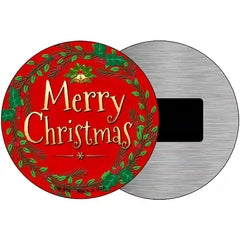 Merry Christmas Novelty Metal Circular Sign 3.5" (CM)