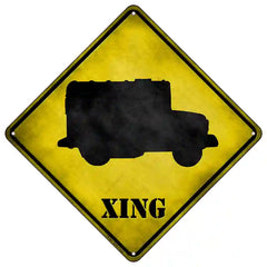 Military Truck Xing Novelty Metal Crossing Sign 16.5" (CX)