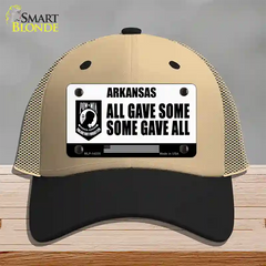 Arkansas POW MIA Some Gave All Novelty License Plate Hat Mesh / Khaki|Black