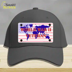 WW II Veteran Novelty License Plate Hat Cotton / Charcoal