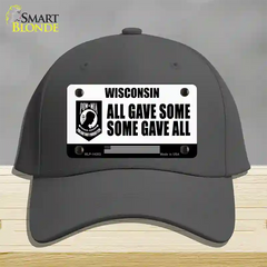 Wisconsin POW MIA Some Gave All Novelty License Plate Hat Cotton / Charcoal