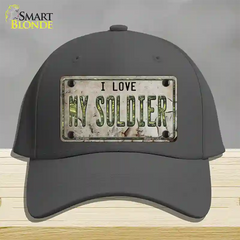 I Love My Solider Novelty License Plate Hat Cotton / Charcoal