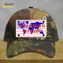 WW II Veteran Novelty License Plate Hat Cotton / Camoflauge