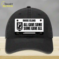 Rhode Island POW MIA Some Gave All Novelty License Plate Hat Unconstructed Cotton / Black